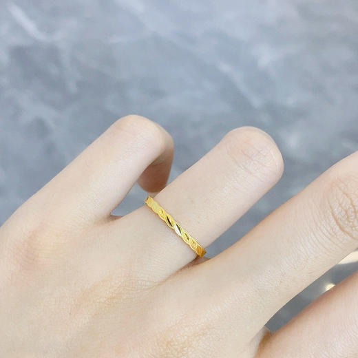 【限时克减150元】足金999 #CNC 5G黄金固口小清新CNC叶子女戒(AG5GJZ00386)（预售产品下单后不退款不退货不换货不补差价 商品图0