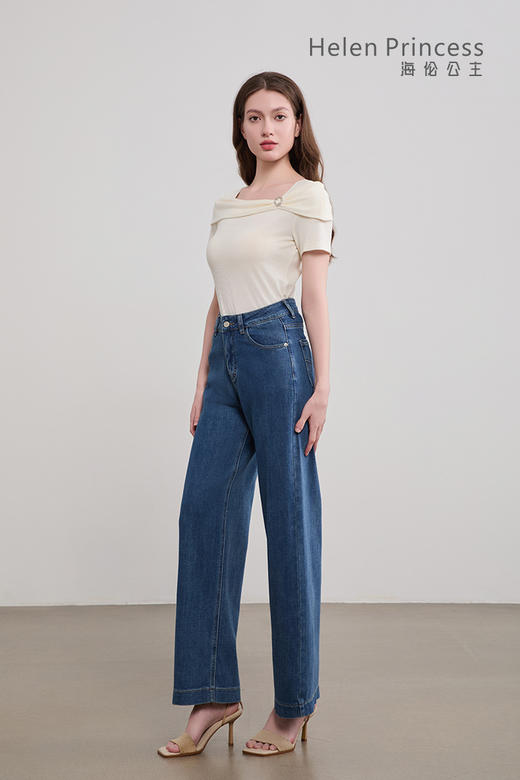 方领蝴蝶结一字肩上衣 商品图6