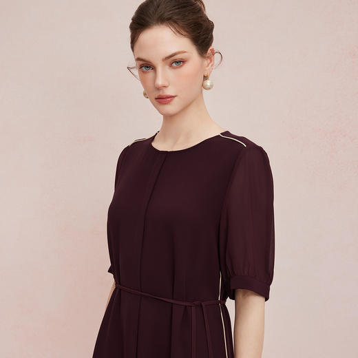 QF856斯尔丽2025夏季新款简约时尚通勤日常撞色分割显瘦宽松好穿连衣裙 商品图4