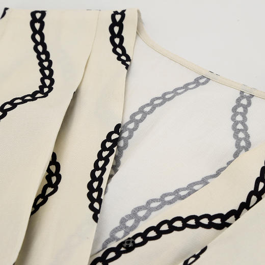 QF868斯尔丽25夏季新款时尚御姐气质印花25夏季新款修身撞色腰带连衣裙 商品图6