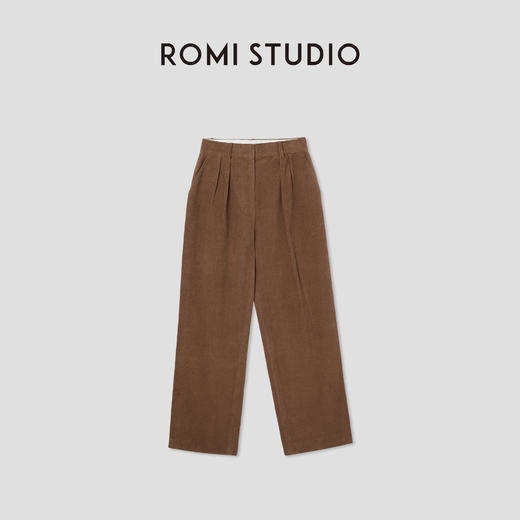 ROMI STUDIO复古气质焦糖色灯芯绒西装裤K2311 商品图0