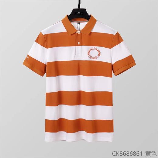 条纹撞色POLO衫短袖夏季刺绣翻领半袖t恤男款   XLM-CK8686861* 商品图0
