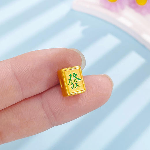 【限时7.5折】【定价黄金】足金 3D硬金空心发财烤漆手串配件Diy手串配件(V3DSC00529)（预售产品下单后不退款不退货不换货不补差 商品图2