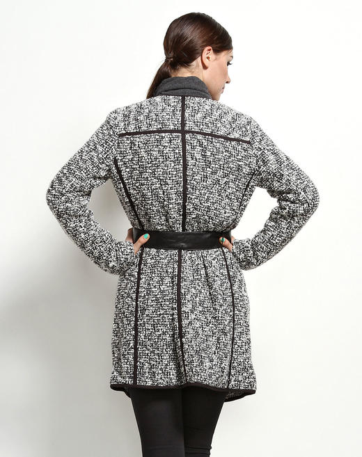 4893915778821 Joan&David 黑白色怀旧拼接个性长袖长款大衣 商品图2