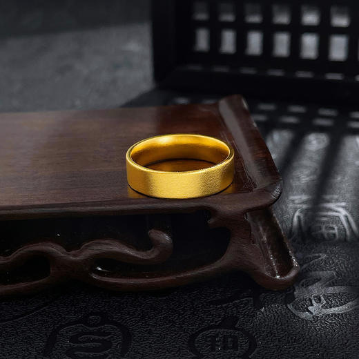 【限时克减150元】足金999.9 古法光圈素圈宽面戒指（面宽约5.1-5.5mm，厚约1.5mm）(GFJZW00099-03)（预售产品下单后不退款不退货不换货不补差价 商品图1