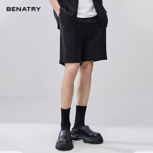 贝纳川夏季天丝肌理压褶短裤（套装下） 商品图6