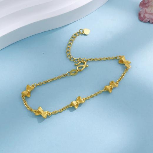 【限时克减150元】足金999.9 【精品】五蝴蝶结实心甜心蝴蝶结调节手链(BTWSL00005)（预售产品下单后不退款不退货不换货不补差价）（预售产品下单后不退款不退货不换货不补差价） 商品图1