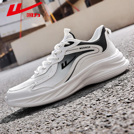 回力男鞋跑步鞋男士秋冬爆款鞋子中学生青少年软底减震皮面运动鞋 商品图0