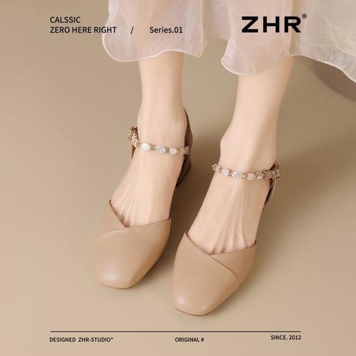 ZHR则则法式包头凉鞋女粗跟夏季仙女风浅口玛丽珍鞋软底凉鞋女 商品图9