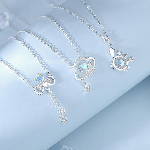 【星光十二星座】925纯银星星月光石项链【JHY-N001672Y】 商品图1