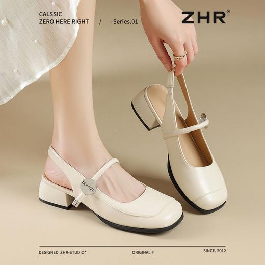 ZHR则则单鞋韩系不规则拼接方头淑女百搭时尚凉鞋气质通勤ins女鞋 商品图2