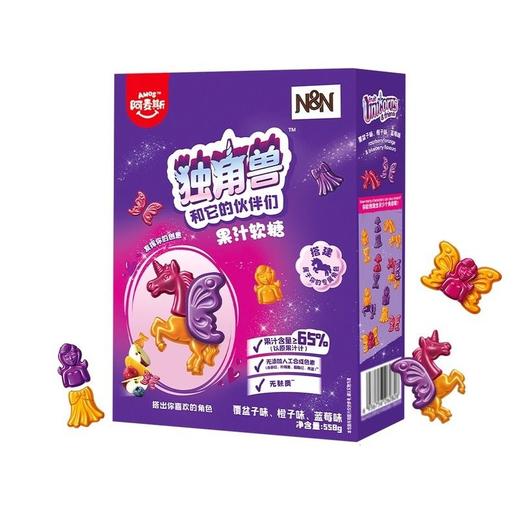 【悦惠精选】阿麦斯独角兽和它的伙伴们果汁软糖558g 商品图0