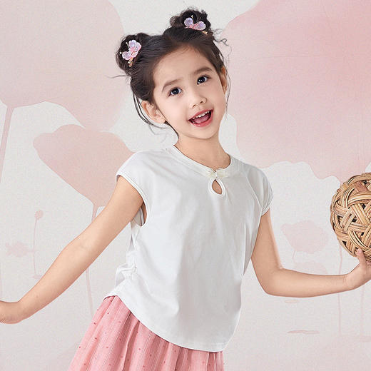 笛莎Deesha观山见女童T恤2025夏季女童汉服T恤 商品图2