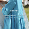 绽放旅行女装265朵/定染砂洗亚麻错位抽褶透气舒适七八分袖连衣裙 商品缩略图3