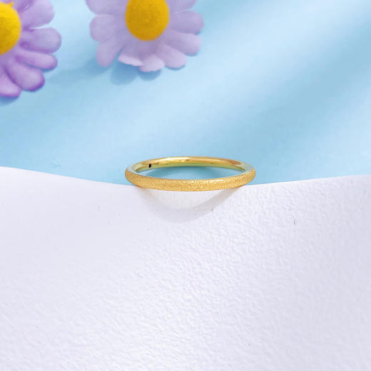 【限时克减150元】足金 3D硬金空心固口三生三世钉砂面素圈戒（面宽约1.5-1.9mm）(AR3DJZ00022)（预售产品下单后不退款不退货不换货不补差价） 商品图2