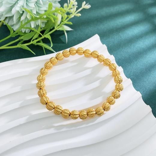 【限时克减150元】足金 #文玩 无氰5D空心国潮文玩核桃珠弹力绳成品手串(AK5DSC00014)预售产品下单后不退款不退货不换货不补差价 商品图0