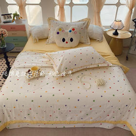 【挚爱全棉】2025新款全棉夏被空调被四件套 奶油系高克重自带仙气的夏被套件 神仙颜值款