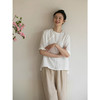牧衣游原创 净色汉麻套头衫斜襟极简中式白色清凉百搭上衣 发南枝 商品缩略图3