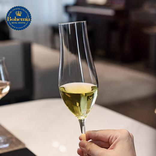 捷克BOHEMIA进口水晶玻璃北欧香槟高脚杯ins创意聚香家用高档酒杯莉莫萨香槟杯300ml*6 商品图2