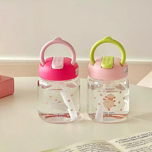 高颜值小花少女水杯带滤网高硼硅玻璃杯耐高温女生办公泡茶吸管杯 茶水分离 伴手礼小礼品 商品图7