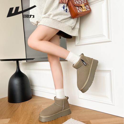 回力女鞋雪地靴冬季新款皮毛一体面包鞋子外穿加绒加厚保暖棉鞋女 商品图4