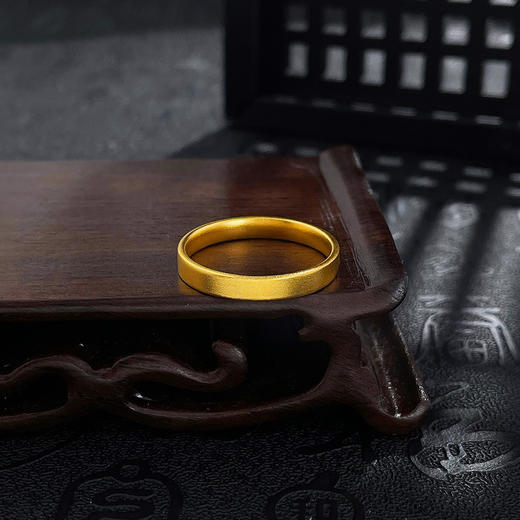 【限时克减150元】足金999.9 古法光圈素圈宽面戒指（面宽约3-3.4mm，厚约1.4mm）(GFJZW00099-01)（预售产品下单后不退款不退货不换货不补差价 商品图1