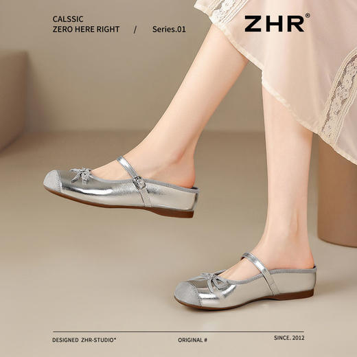 ZHR则则真皮包头拖鞋2025新款内增高时尚外穿拖鞋气质通勤单鞋女 商品图3