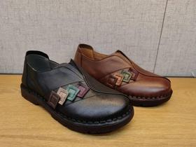 豪行春季新款22192166真皮牛皮复古休闲低跟女鞋单鞋