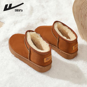 回力雪地靴女2024冬季新款加绒加厚面包鞋子女鞋一脚蹬棉鞋情侣款