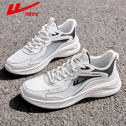 回力男鞋跑步鞋男士秋冬爆款鞋子中学生青少年软底减震皮面运动鞋 商品图1