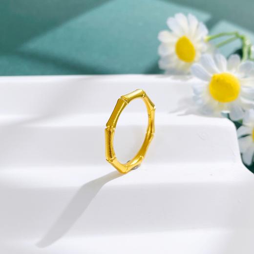 【限时克减150元】足金999.9 #复古风 #招财纳福 古法实心固口典雅节节高升竹节戒指圈戒（面宽约2-2.4mm）(AIGFJZ00281)预售产品下单后不退款不退货不换货不补差价 商品图1