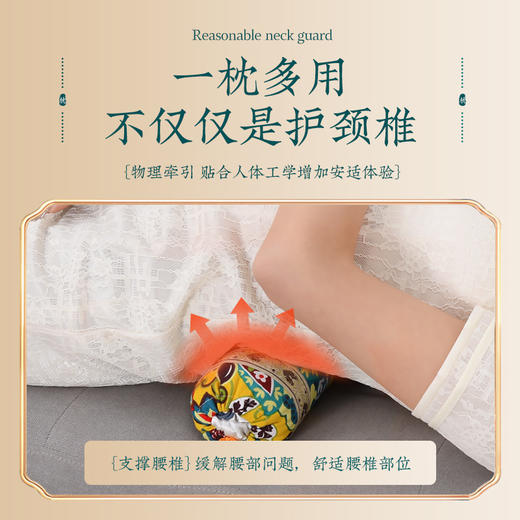 【艾草温灸❗️同仁堂艾草颈椎枕】精选伏牛山艾草，人体工学曲线贴合，久睡不踏！肩颈护腰枕圆柱艾草糖果型家用艾草圆柱颈椎枕礼盒套装 商品图2