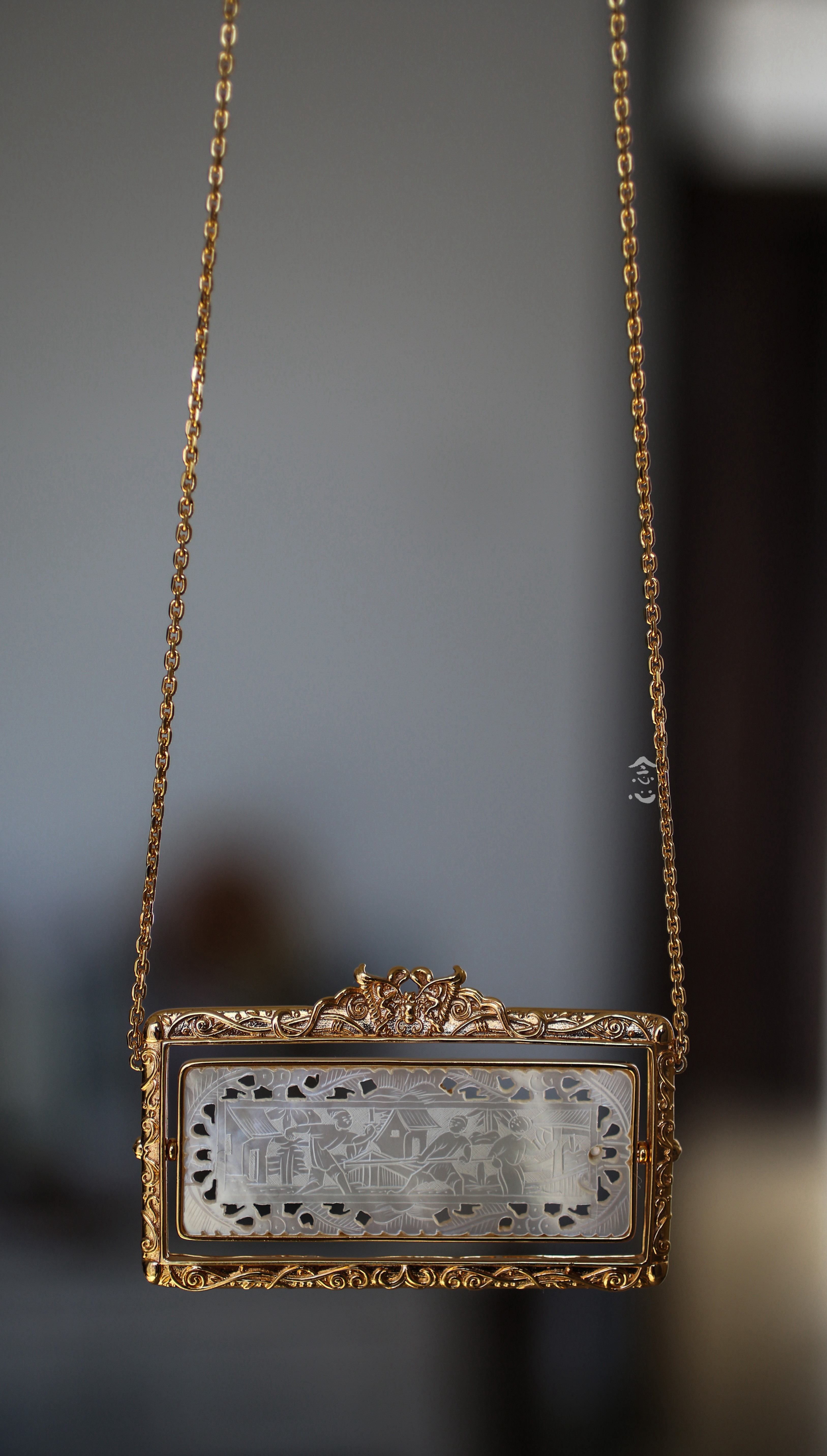 老螺钿画框项链