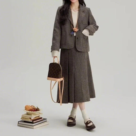 裁缝学苑AS471韩系毛呢西装女外套+百褶裙半身裙套装女装图纸样板 商品图1