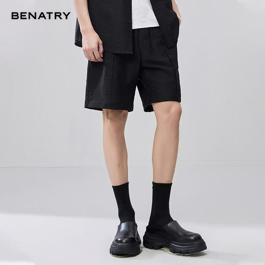 贝纳川夏季天丝肌理压褶短裤（套装下） 商品图5