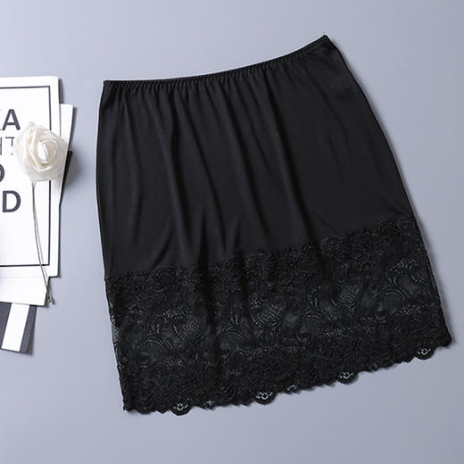 丁摩100%桑蚕丝真丝蕾丝打底裙防走光打底衬裙高档包臀性感半身裙AL001 商品图6