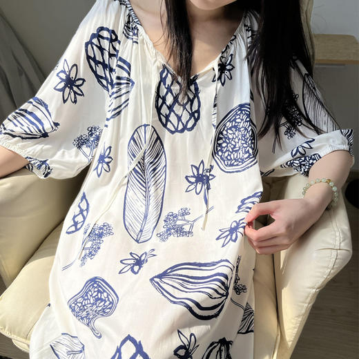 优选丨2025年睡裙女士夏季薄款棉绸连衣裙套装可外穿韩版高级感中长款裙子 商品图1