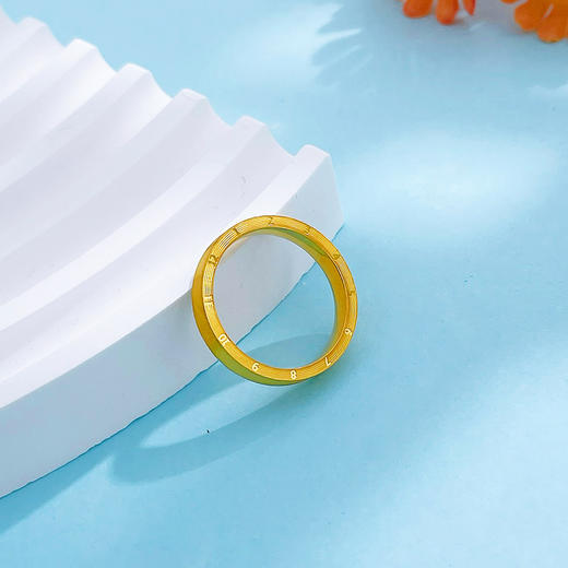 【限时克减150元】足金999.9 #520快乐 #怦然心动 【精品】空心固口时光爱恋爱心数字年轮圈戒（面宽约3.1-3.5mm）(ANWJZ00121)预售产品下单后不退款不退货不换货不补差价 商品图4