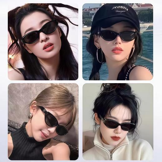 【秒杀❗️9.9抢🔥复古猫眼墨镜】春夏出行，辣妹bi入，拯救方圆脸！单品网红同款嘻哈防紫外线太阳眼镜欧美酷街拍黑框时尚女 商品图2