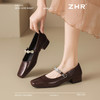 ZHR方头水钻浅口单鞋复古玛丽珍鞋2025新款春季法式平底气质皮鞋 商品缩略图8