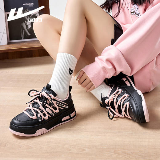 回力女鞋美式板鞋2025早春季新款黑粉小众休闲鞋百搭厚底运动鞋女 商品图3