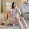 【夏季新款❗️棉绸睡衣两件套装】时尚小翻领，面料亲肤不褪色不起球！女薄款吊带性感绵绸家居服甜美短裤空调服夏装 商品缩略图5