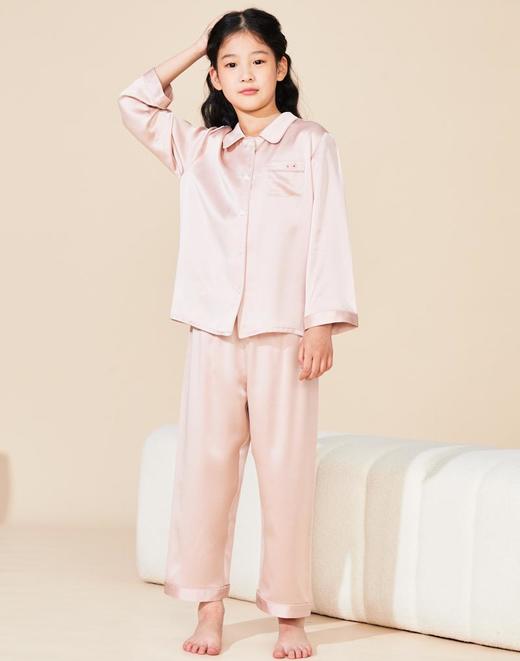 19姆米重磅桑蚕丝儿童家居服 | SOUTHSILK 南方丝巢 女童四季款儿童丝绸长袖长裤睡衣套装（2334） 商品图0