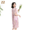 佐尔美夏季新款时尚气质碎花桑蚕丝短袖连衣裙女M42LS81 商品缩略图4