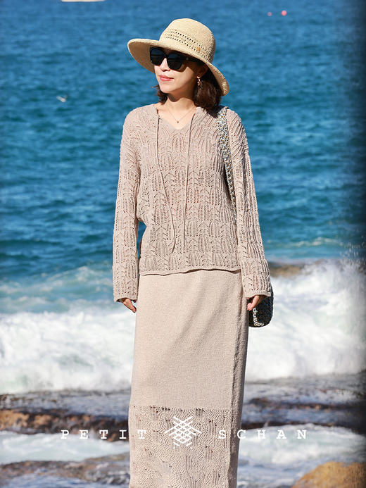 PETIT SCHAN小闪 CLO#803 Shadow Game 光影游戏 亚麻棉镂空针织罩衫 商品图3