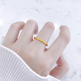 【限时克减150元】足金999.9 #招财纳福 #祈福 古法实心固口吉祥平安祥云纹圈戒（面宽约1.7-2.1mm）(AIGFJZ00282)预售产品下单后不退款不退货不换货不补差价