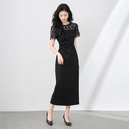 「高货wl」全新升级【铂金会员321/天猫429/差价108】(34600)洛诗琳新中式连衣裙2025夏季高级感拼接蕾丝典雅收腰裙子34600 商品图0
