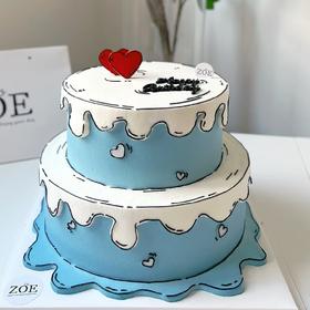 ［二次元主题双层定制蛋糕］