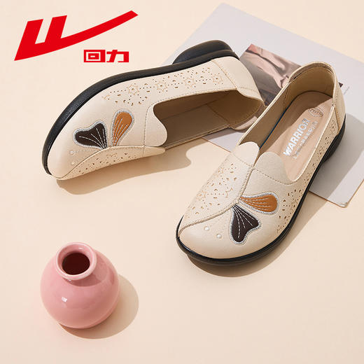 回力2025年新款法式复古妈妈鞋女春季圆头单鞋舒适柔软小皮鞋女鞋 商品图2