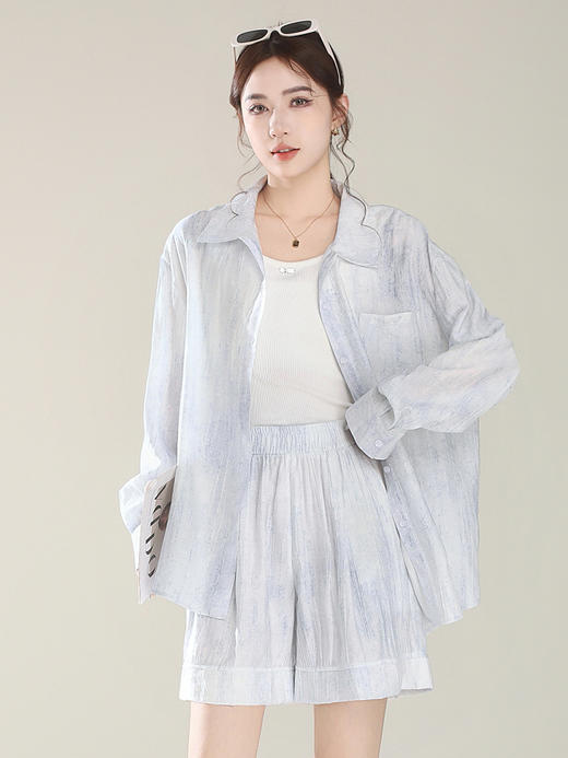 丁摩 【冰凉防蚊面料】扎染上衣时尚休闲薄款防晒衣25XF0113 商品图7